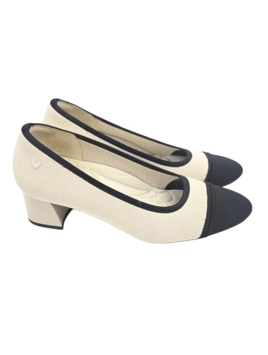 Vivaia Shoes - Vivaia Chunky Heel Shoes Women's 9 US Tracy Pro Almond Black Knit Point Toe
